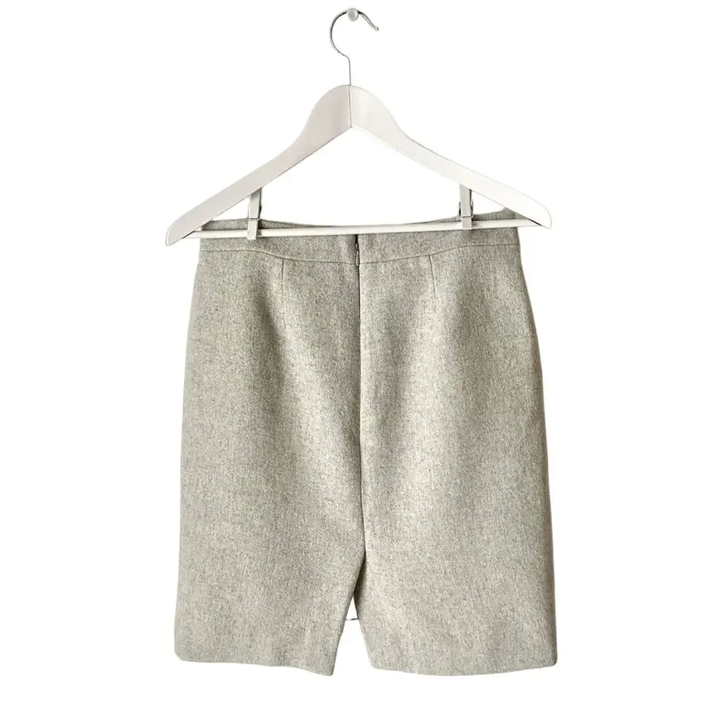 J. Crew Gray Wool Blend Pencil Skirt Size 2